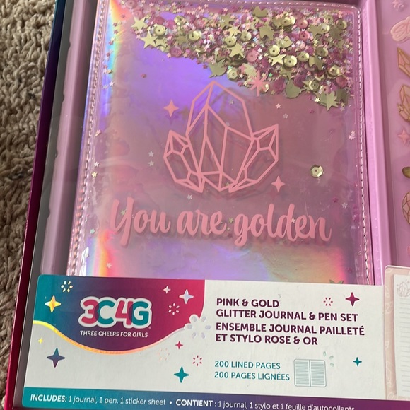 Pink & Gold Glitter Journal and Pen Set - Picture 4 of 7